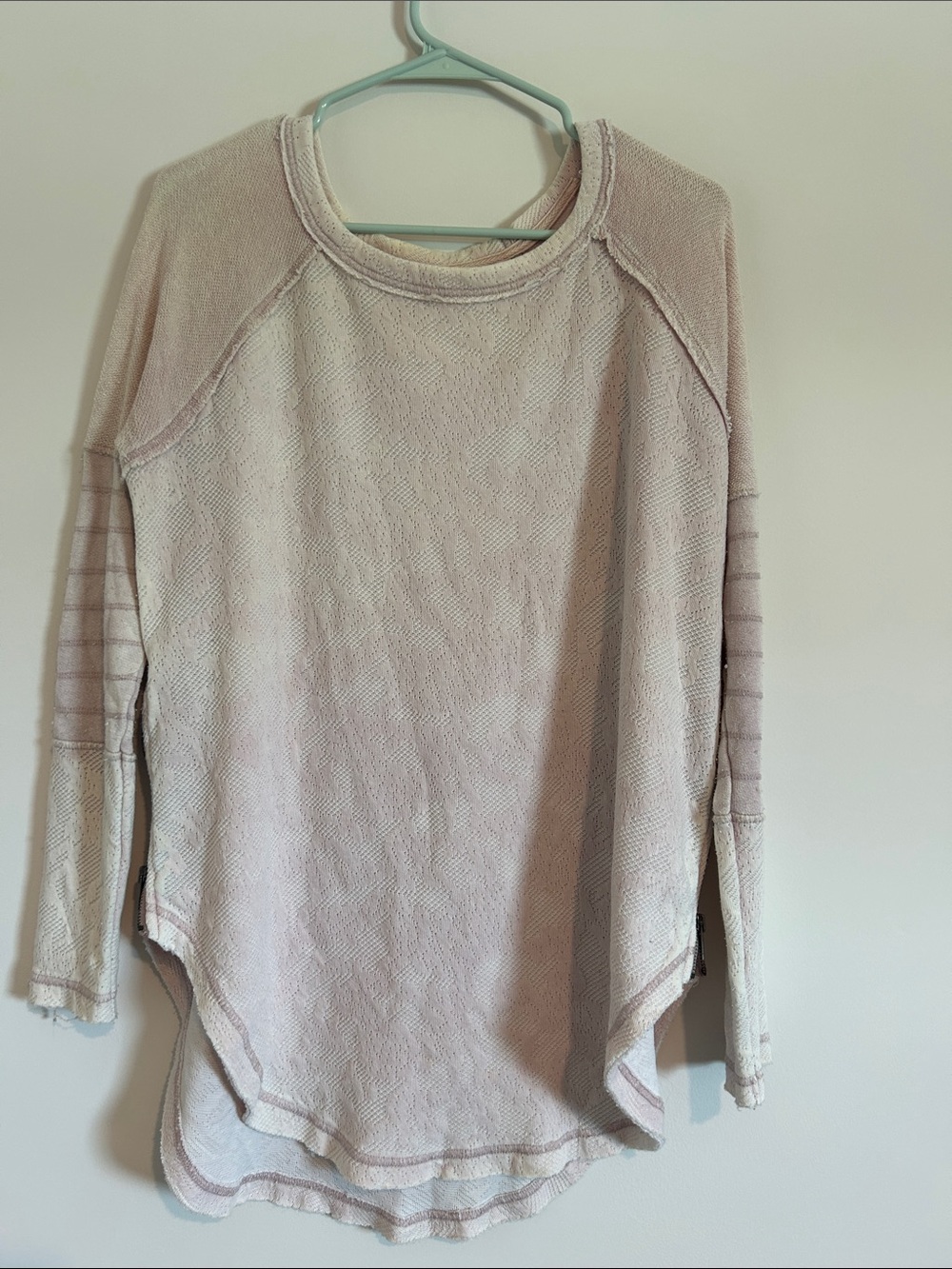 Free People Pink Bed of Roses Side Zip Tunic Sweatshirt - Size S